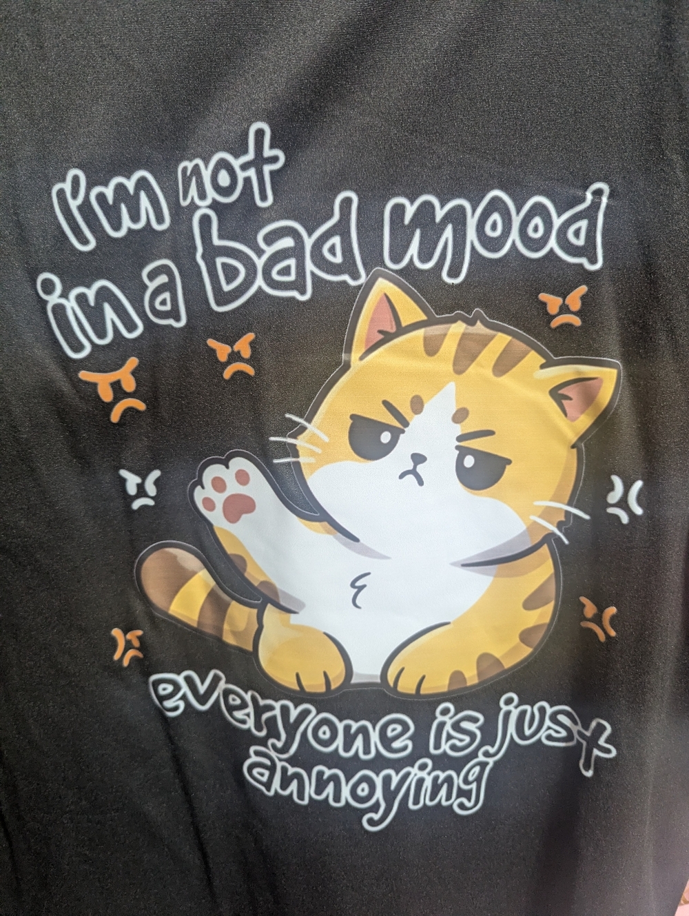 Women's Graphic Tee Shirt Sz XL Grumpy Cat Cartoon Black NEW - Picture 2 of 3